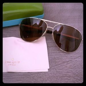Aviator sunglasses with Kate Spade case.